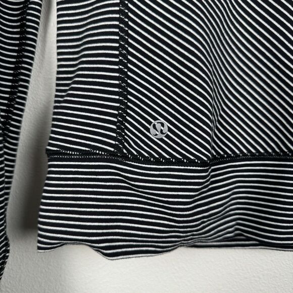 Lululemon Long Sleeve Shirt Women's Size 4 Race Your Pace Pique Black Running - Picture 5 of 7